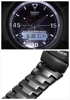 Pre-owned Casio G-shock Awm-500-1ajf Solar Radio Men's Watch Stainless Steel Black