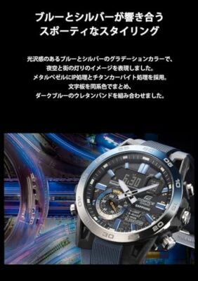 Pre-owned Casio Edifice Sospensione Men's Watch Ecb-40ynp-1ajf Blue Bluetooth