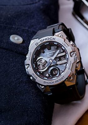Pre-owned Casio G-shock Gst-b400-1ajf G-steel Carbon Core Guard Bluetooth Solar Men Watch