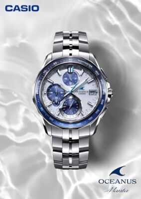 Pre-owned Casio Oceanus Manta S7000 Series Ocw-s7000d-7ajf Silver Men's Watch In Box