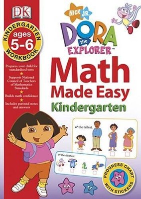 Math Made Easy: Dora the Explorer Kindergarten Workbook - Paperback - GOOD