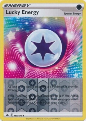 Lucky Energy Reverse Holo PokemonTCG Card 158/198