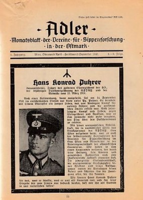 Das Landesarchiv in Brünn und der Familienforscher. In: ''Adler''. Monatsblatt der
