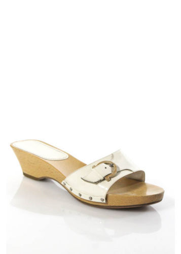 Salvatore Ferragamo Groove 2 Logo Rubber Pool Slides White  display picture 1