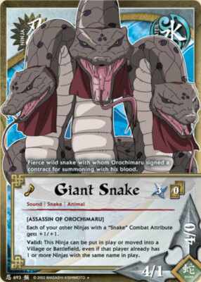Giant Snake - N-693 - Uncommon - 1st Edition - Foil Foretold Prophecy Played - N