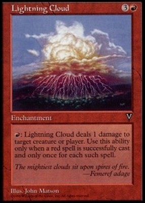 1 x Lightning Cloud - Visions - Light Play - MTG