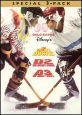 The Mighty Ducks DVD 1 2 3 Box Set Movie Emilio Estevez Disney 3-Pack 90's D2 D3