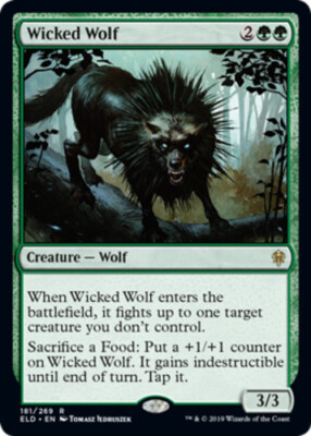 Wicked Wolf - Foil ~ Lightly Played Throne of Eldraine MTG Magic UltimateMTG Gre