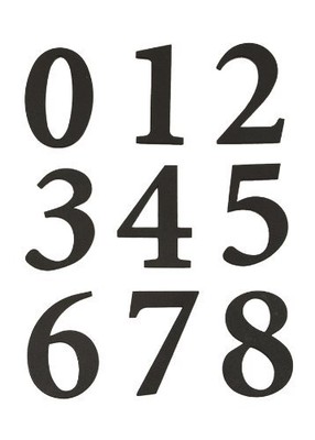 Mm200b Self Adhesive Molded Plastic Numbers 2.375'' High Black