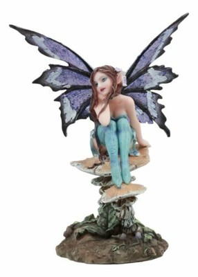 Ebros Amy Brown Forest Willow Nice Fairy Sitting On Wild Giant Mushroom Figurine