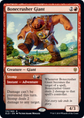 x1 Bonecrusher Giant // Stomp R MTG Throne of Eldraine M/NM, English