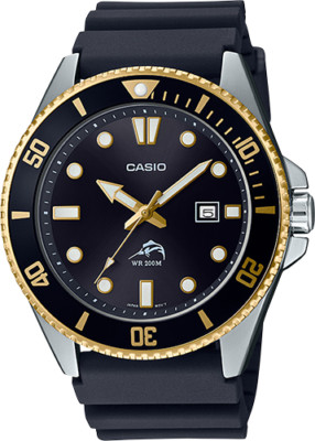 Casio MDV106G-1AV, Duro,Black Resin Watch, 200 Meter WR,Date, Anti-Reverse Bezel