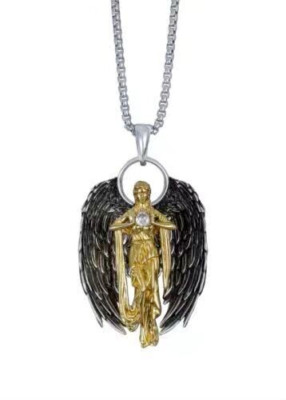 Necklace Pendant for men or girl Stainless-Steel Goddess Athena Angel
