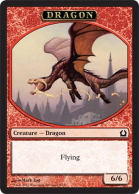  Dragon Token-Return to Ravnica-Lightly Played, English-1-MTG