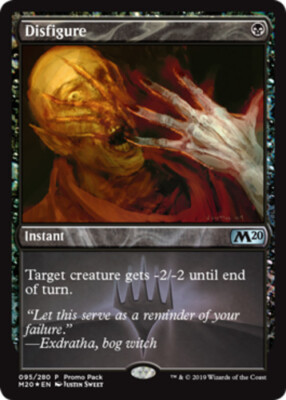 1 x Disfigure - Foil Dark Frame Promo - Core Set 2020 - NM-Mint - MTG