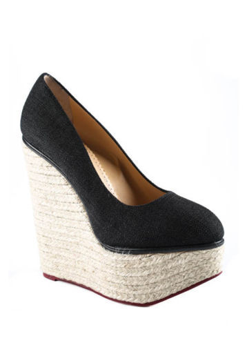 Tacones de algodón liso para mujer