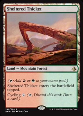 Sheltered Thicket-[Amonkhet]-Lightly Played, English-1-Regular-MTG