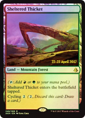 MTG Sheltered Thicket - Foil - Prerelease Promo, Prerelease & Release Promos, Li