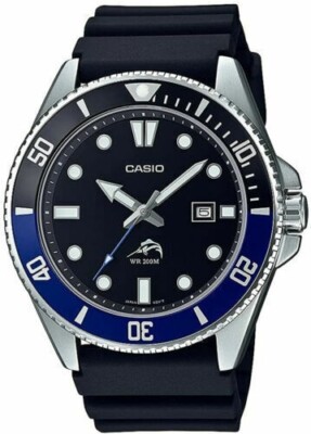 CASIO MDV106B-1A1V Mens DURO 200M Black Resin Strap wDate Analog Sport Watch $80