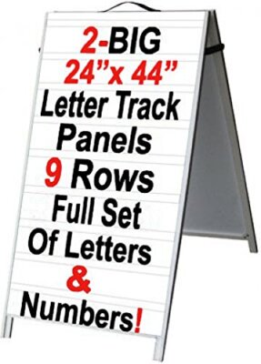 NEOPlex 24'' x 48'' PVC Sidewalk Sandwich Board A-frame Sign w/Letter Track Insert