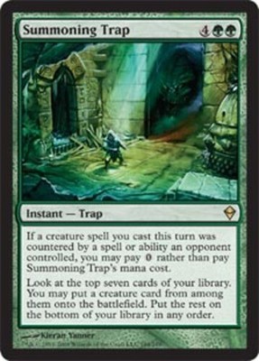 1 x Summoning Trap - Foil - Zendikar - Moderate Play - MTG