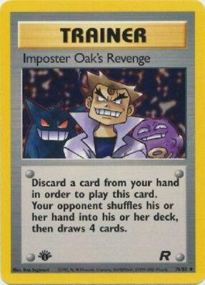 Pokemon Card - Team Rocket 76/82 - IMPOSTER OAK'S REVENGE (unc) *1st Edition* NM