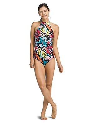 

prAna, женский цельный купальник Leolani, черный La Flora, размер, Black la flora