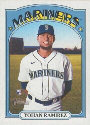 Yohan Ramirez 2021 Topps Heritage #530 ROOKIE CARD Seattle Mariners. rookie card picture