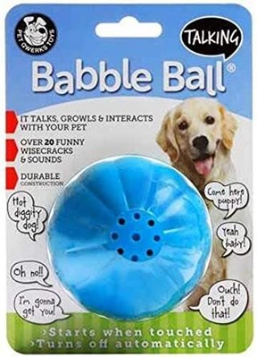 Pet Qwerks Talking Babble Ball - Interactive Chew Dog Toy - 