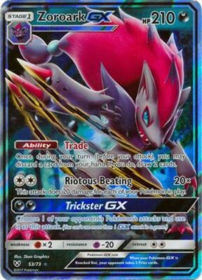 LP Pokemon Zoroark GX - 53/73 - Ultra Rare Lightly Played