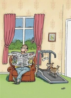 Funny card country cards walking the dog treadmill