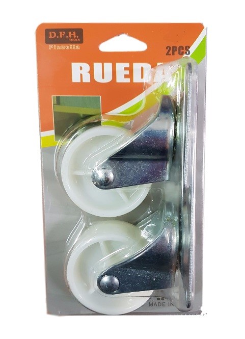 Set 2 Ruote Ricambio Rotella Carrello Mobili Staffa Girevole Nylon 3" dfh