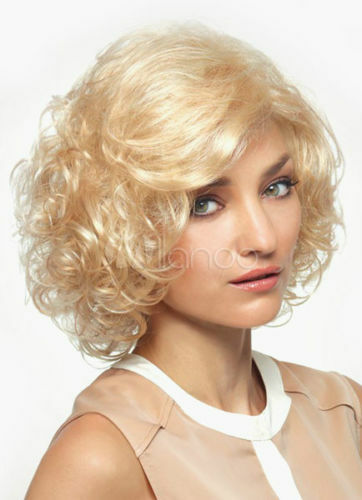 Vintage Blonde Tousled Women S Curly Short Wig In Heat Resistant