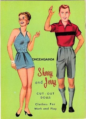 VINTAGE UNCUT 1963 SHERRY & JERRY PAPER DOLLS~#1 REPRODUCTION~NOSTALGIC SET