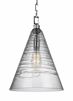 Murray Feiss P1445CH Elmore Pendant 1 Light, Chrome Finish with Clear Glass