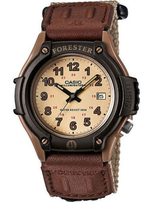 Casio FT500WC-5BV, Forester, Men's 100 Meter WR Beige/Tan Nylon Strap, Date