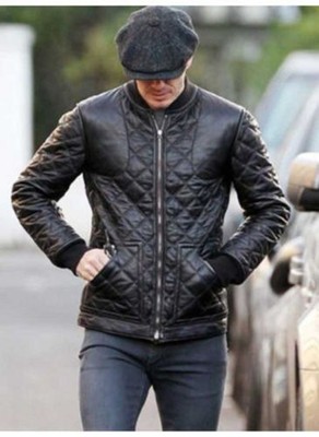 CLARA DAVID BECKHAM SCHWARZ LEDER MODISCH BIKER JACKE NEU MIT ETIKETT