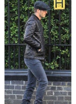 CLARA DAVID BECKHAM SCHWARZ LEDER MODISCH BIKER JACKE NEU MIT ETIKETT