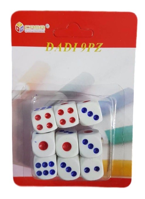 Set 9 Dadi Da Gioco Società Giochi Carte Divertimento Feste Natale dfh