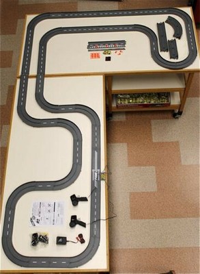 1993 UNUSED TYCO TCR Slotless Slot Car Total Control RACE SET 34ft + 5 Vehicles!
