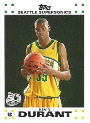 Graded 2007-08 Topps KEVIN DURANT #2 White Border Rookie Graded 2007-08 Topps KEVIN DURANT #2 White Border Rookie
