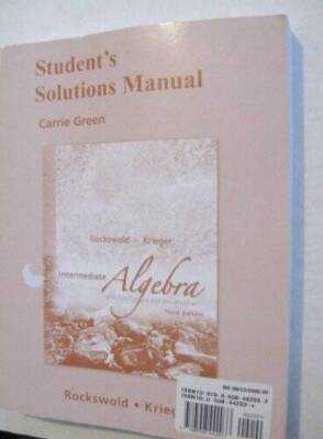 Student Solutions Manual for Intermediate Algebra with Applications & Vis - GOOD