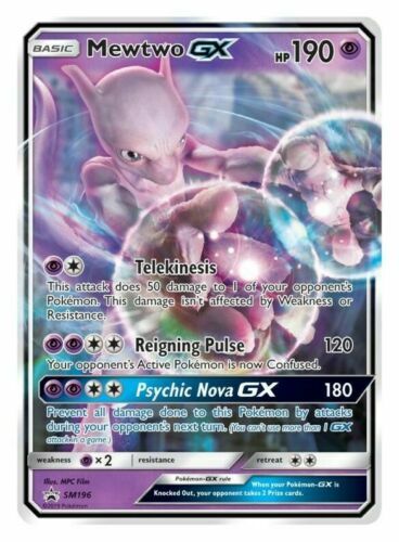 Details About Mewtwo Gx Sm196 Black Star Promo Pokemon Tcg Detective Pikachu Case File Box