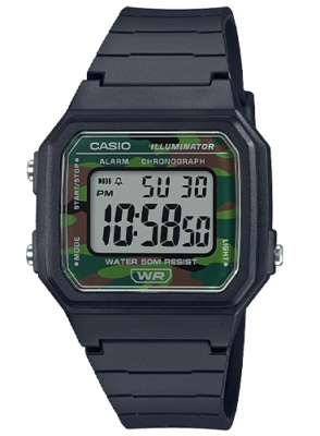 Casio W217H-3BV, часы с хронографом, черный полимерный ремешок, будильник, подсветка