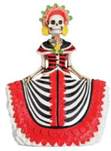 Halloween Decoration Dod Red Senorita Mexican Traditional Skeleton