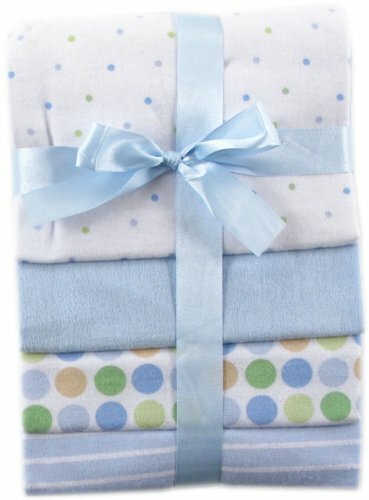 4 Count Flannel Cotton Receiving Blankets Blue For Sleeping Cuddling Burp Cloth