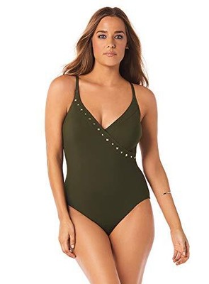 

Amoressa Женский купальник Freedom Naomi Сплошной купальник с мягкой чашкой, бюстгальтер,, Olive