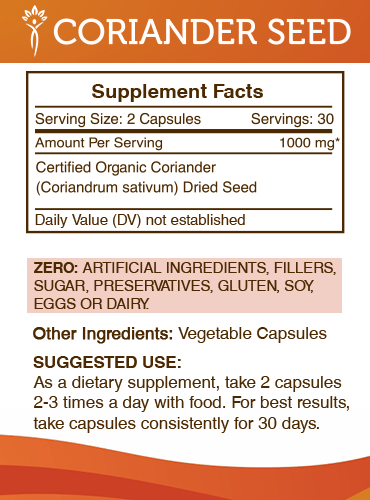 Secrets Of The Tribe Coriander Seed Capsules, 500 mg 