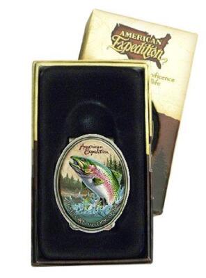 American Expedition Rainbow Trout Fish Metal Money Clip NIB Men's Father Gift