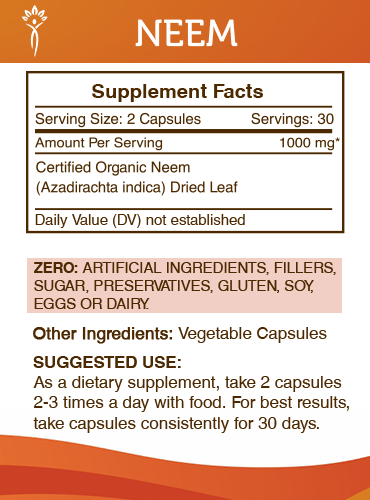 Secrets Of The Tribe Neem Capsules, 500 mg